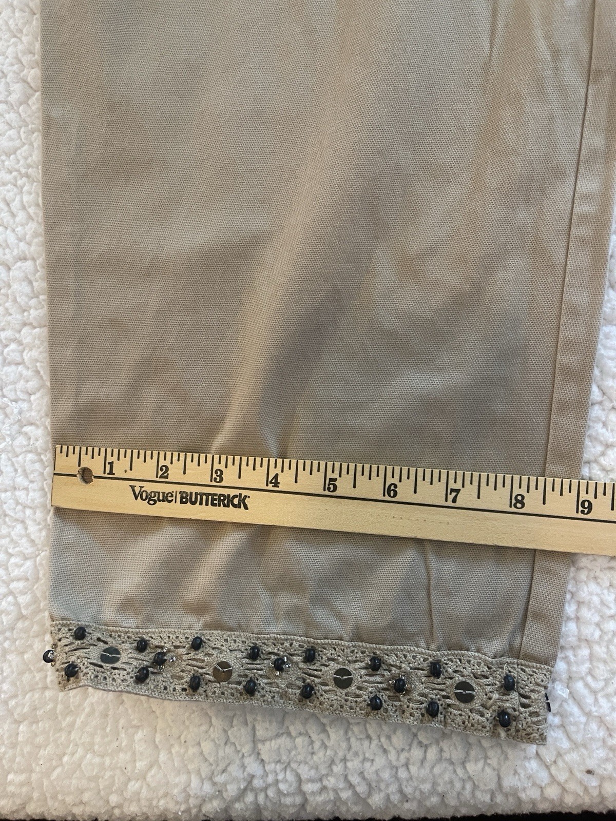 Ruby Rd. Khaki Cropped Pants with Embellished Hem… - image 3