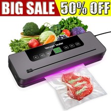 UK Vacuum Food Sealer Automatic Manual Vacum Sealer Dry Wet Pack Machine 10 Bags