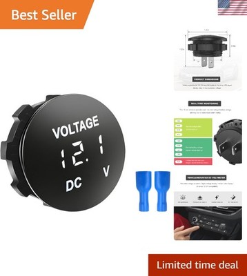 Efficient 12V/24V Battery Monitor with Waterproof Design and Easy Installation