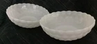 2 Anchor Hocking White Milk Glass Bubble Pattern Serving Bowl Vintage  8.5”
