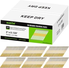 2,000 Counts meite 30-34 Degree Framing Nails Galvanized Smooth/Ring Shank