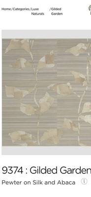 Phillip Jeffries Wallpaper  9374 : Gilded Garden  Pewter on Silk and Abaca