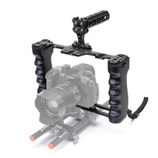 Video Rig Cage, Aluminum Filmmaking Movie Making Kit with Top Handle & Arca T...
