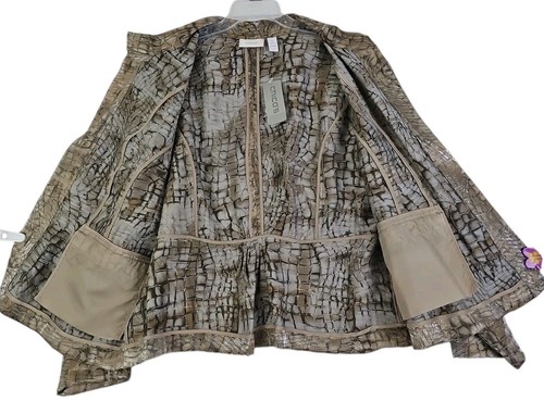 Chico's PYTHON PRINCESS MARCELA MUSTER schimmernde leichte JACKE 3 (16) neu mit Etikett 129 $ - Bild 17 von 17