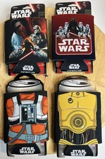 4 Star Wars Beverage Koozie Lot Set Icup Made In USA NEW