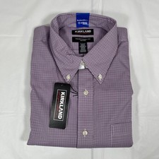 Kirkland Signature Traditional Fit Dress Shirt, Red, Men  s Medium 16 32/33 NEW