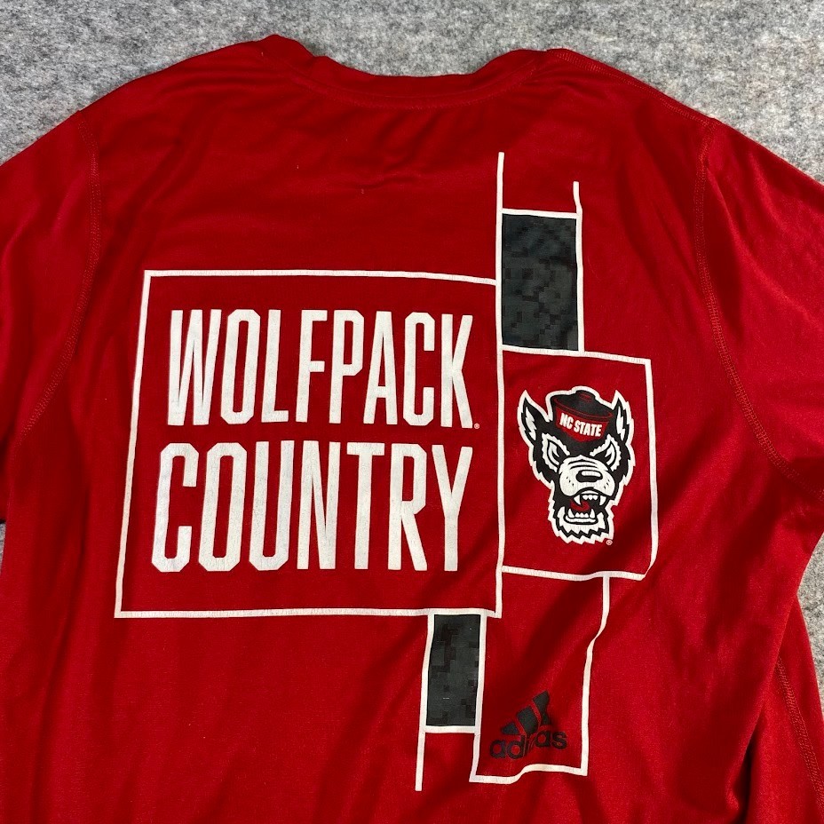 NC State Wolfpack Country Adidas Creator Tee NCAA T Shirt Size L Red Only Best thumbnail 2