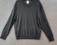 Calvin Klein Wool Blend Knit Sweater Men's L Dark Gray Heather Crewneck Pullover