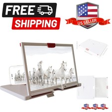 Screen Magnifier Amplifier, 12'' Mobile Phone 3D HD Magnifying Projector with...