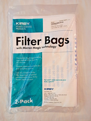 2 pk Kirby Home Cleaning Products Micron Magic Vacuum Bags F Style & Twist Style