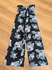 No Boundaries Juniors Jumper Large 11-13 Black Floral Tropical Hawaiian