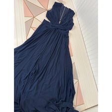 NWOT Lulus Vivid Imagination Navy Blue Cutout Maxi Dress Bridesmaid Wedding Sz L