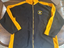 Vtg Pittsburgh Steelers Black Yellow Embroidered Fleece L Full Zip Jacket