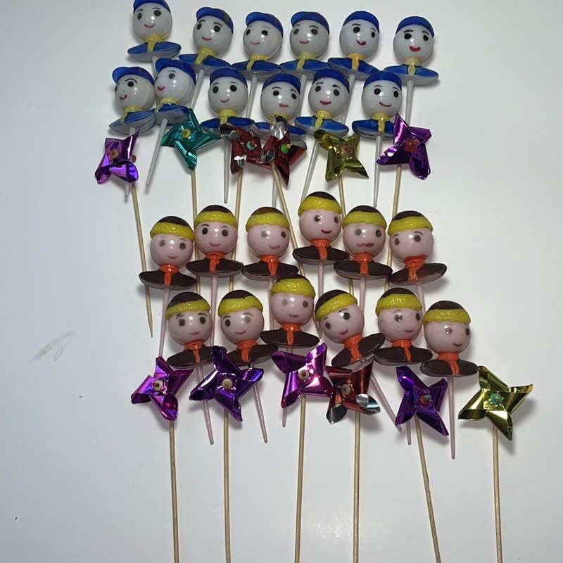 Lot Of 36 Vintage Wilton Cake Cupcake Toppers Cub Scout Brownie Scout Pinwheels