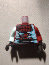 LEGO Samurai Torso Red Armor Ice Blue Ninjago Guard Ninja Warrior Battle Wear