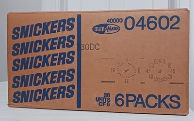 Vintage Snickers Candy Bar Cardboard Shipping Box M&M Mars