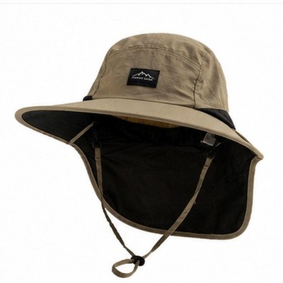 Wasserdichter Polyester Hut mit Breitkrempe und Nackenschutz für Jagd