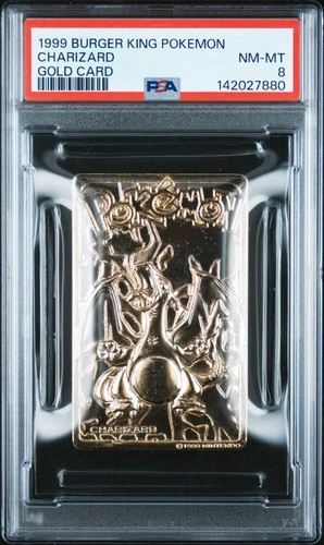 142027880 Charizard 1999 Burger King Pokemon Gold Card PSA 8