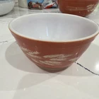Vintage PYREX #402 Autumn Harvest Wheat Nesting Mixing Bowl 1.5 QT RUST color