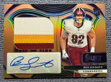 2024 Panini Select Ben Sinnott JUMBO ROOKIE SIGNATURE SWATCHES RC Auto #/49