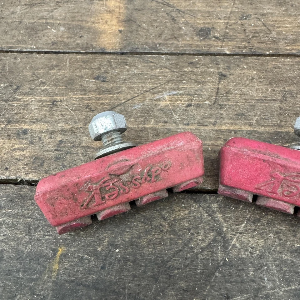 Par de pastillas de freno de bicicleta vintage Odyssey BMX rosa piezas de la vieja escuela estilo Foto 3 de 4