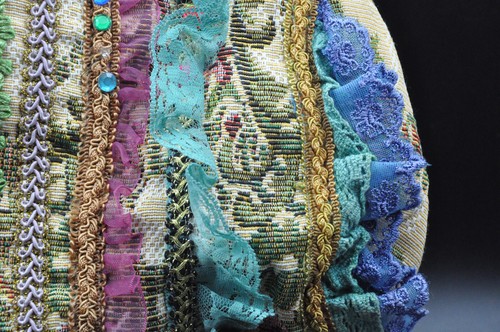 Handbag gold malon Mint Collection Vintage Dentelle Rhinestone - Picture 12 of 15