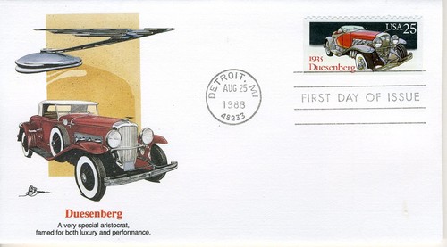 US FDC 1988 #2381 - 2385 Classic Automobiles PO Detroit MI Lot of 5 Covers SET - Picture 2 of 11