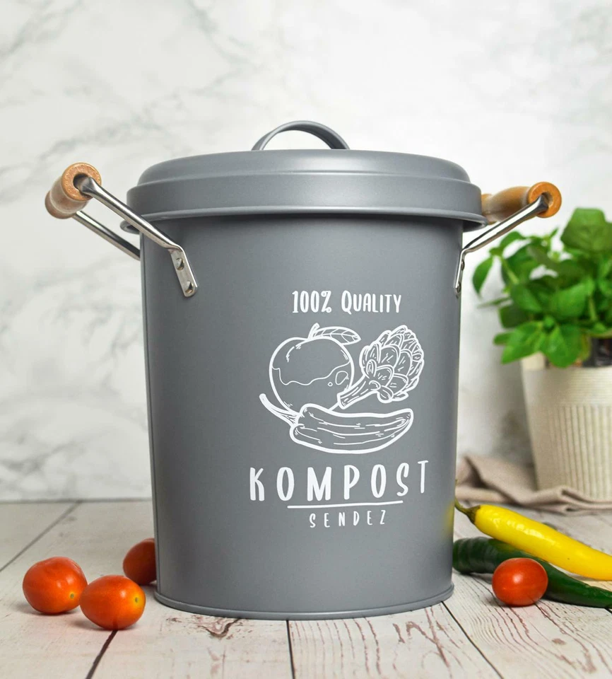 Komposteimer mit Aktivkohlefilter Kompostbehälter Mülleimer Eimer Abfalleimer - Bild 2 von 4