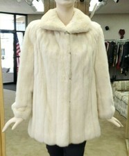 Natural Tourmaline Letout Female Mink Fur 30" Jacket - Size 6