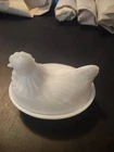 VINTAGE HAZEL ATLAS MILK GLASS HEN/NEST BOWL