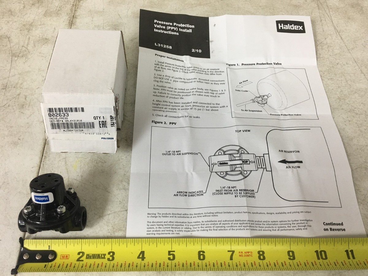 PR-4 Pressure Protection Valve. PAI# 802633 Ref# Haldex 90555398