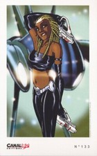 SEXY BELLE FILLE BRUNE  Ex libris de CRISSE Pin Up GIRL  laser guns Canal BD 133