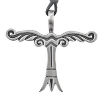 Irminsul-Amulett Schmuck AnhäNger Groß Zinn Mit Stoffband Wikinger