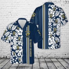Navy Hawaiian Shirt, Us Navy Seabees Hawaiian Shirt AOP Shirt Full Size S-5XL