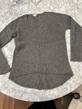 Vintage Helmut Lang Gray Grey Knit Sweater Wool Blend U Neck Tunic Large