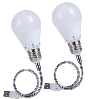 2 Stück USB Lampe Licht LED Lese Leselampe flexibel Nachtlicht Power-Bank Laptop