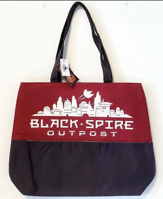 Disney Parks Star Wars Galaxy s Edge Canvas Zipper Tote Bag Black Spire Outpost