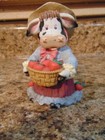 New Listing1995 Shining Bright Holstein Cow Holding Basket of Apples