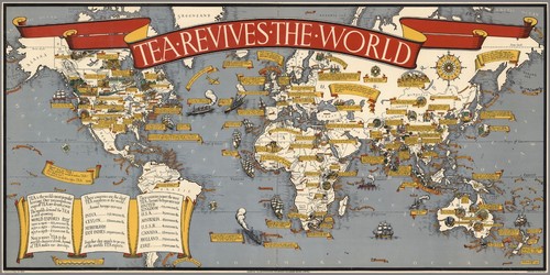 Huge large Banner canvas Vintage navigation Pirate Retro Tea World Map Poster - Picture 2 of 10