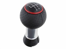 Für viele Fahrzeuge Schaltknauf Knauf Schwarz Loch Leder Ring Rot 5-Gang passend