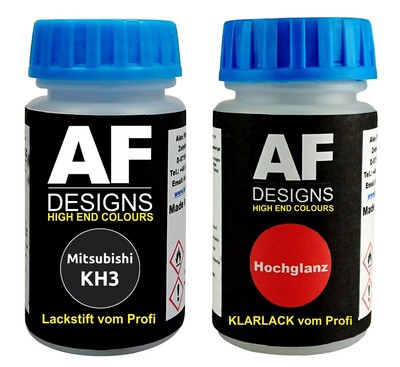 Lackstift für Mitsubishi KH3 Super Black Klarlack je 50ml Autolack Basislack SET
