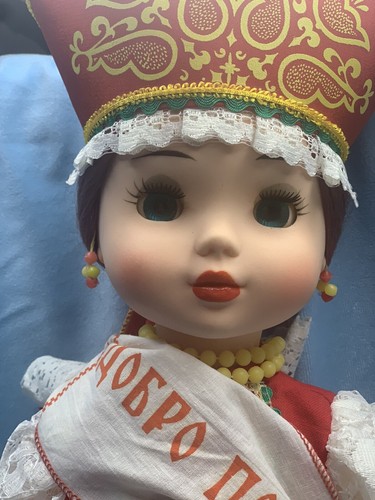 vintage russian doll collectible with tag in russian - Picture 5 of 10