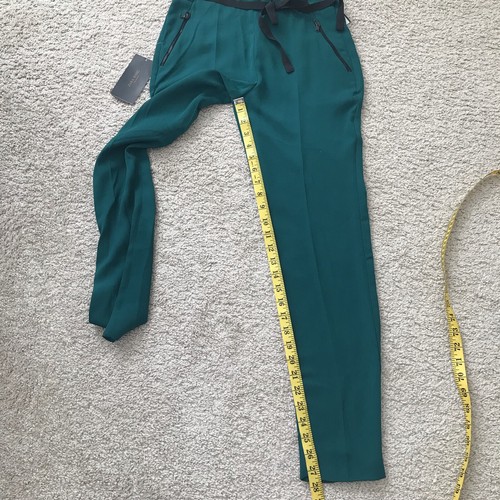 Zara Pants Womens XS Green Trousers With Grosgrain Ribbon NWT - Picture 13 of 19