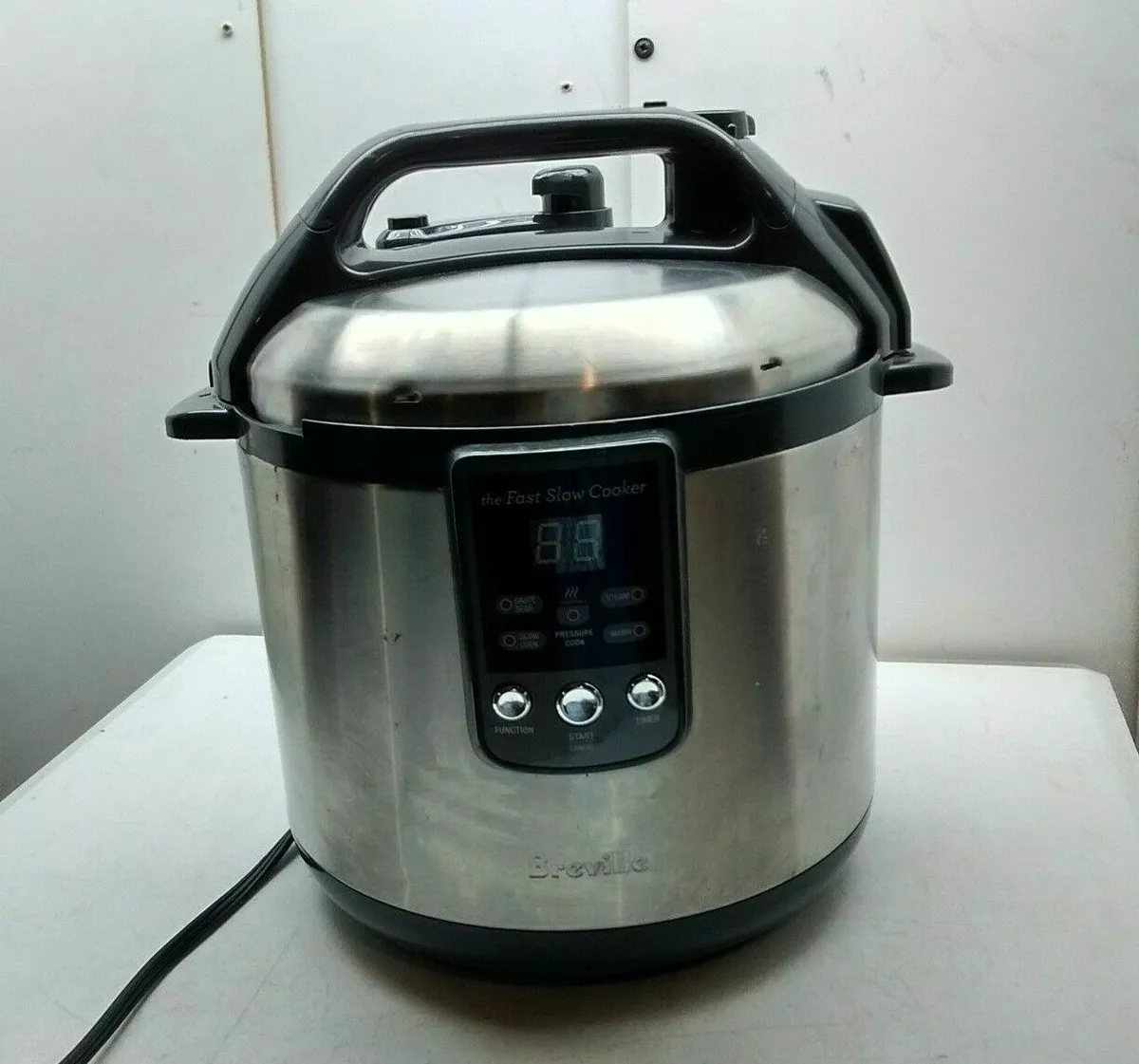 Breville Electric 6-Qt Fast-Slow Saute Sear Fry Steam Pressure Cooker Warm  Pot