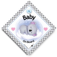 Baby Koala On Board Sign, Baby On Board Sign, Suction Cup Car Window Sign