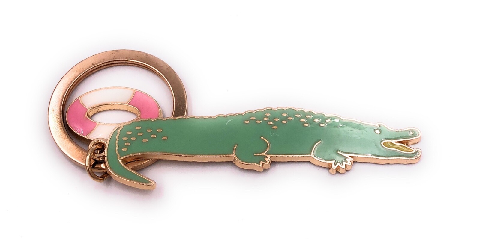 Cocodrilo Aligátor Verde Flotador Salvavidas Llavero Colgante