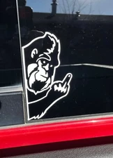 BigFoot looking around corner giving finger Sticker Decal Buy 2 get 1 FREE!