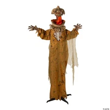 HALLOWEEN PROP 5.5' ANIMATED POP UP HEAD PUMPKIN GHOUL MOTION/SOUNDS HAUNT DECOR