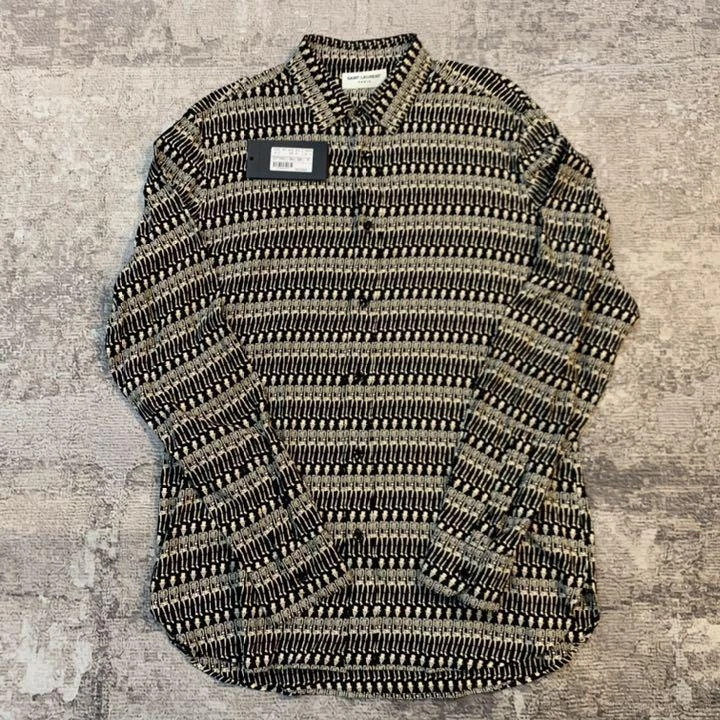 SAINT LAURENT PARIS 2015SS Skull Patterned all over Shirt 39
