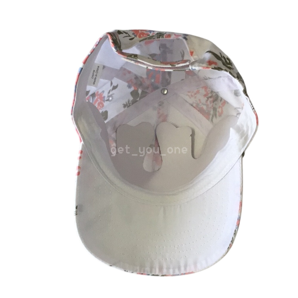 NWOT White Floral Denim Baseball Hat Strapback Cap | eBay display picture 1